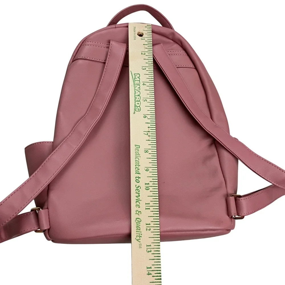 BP Mini Backpack Womens Small Pink Quilted Faux Leather Tassel Gold